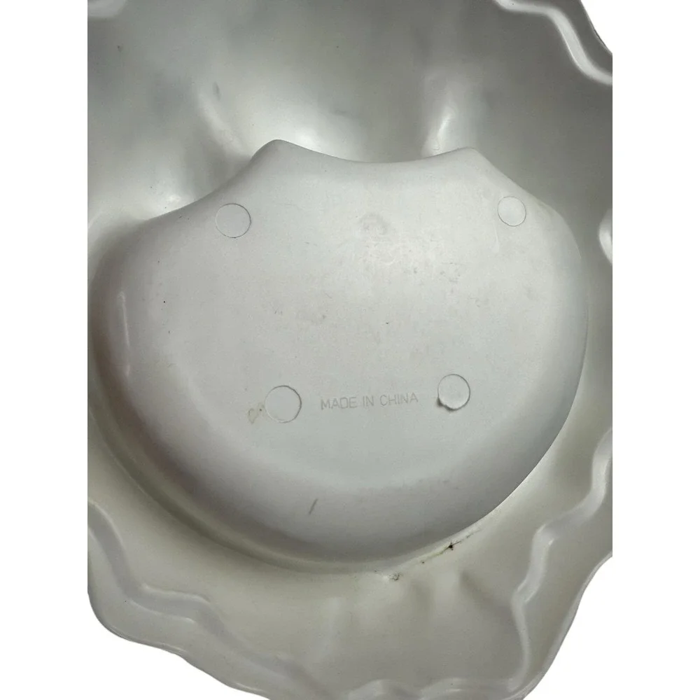 TWO- Vintage 90s Y2K Halloween Plastic‎ White Ghost Candy Dish Tray Bowl Spooky